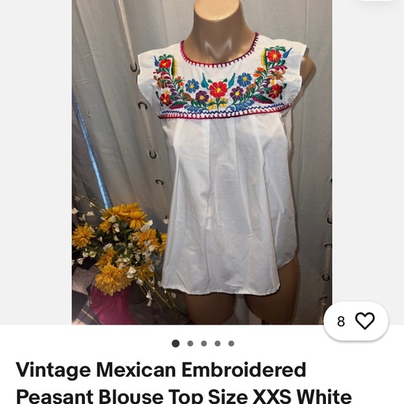 Yzxdorwj Tops - Embroidered Floral Peasant Blouse - White size small